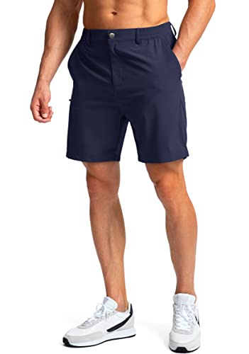 Men's Pink 6-Pocket Stretch Quick-Dry Golf Shorts