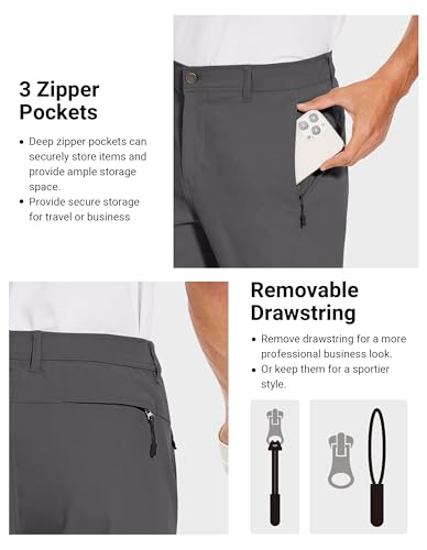 Men's Slim Fit Stretch Golf Pants with Pockets