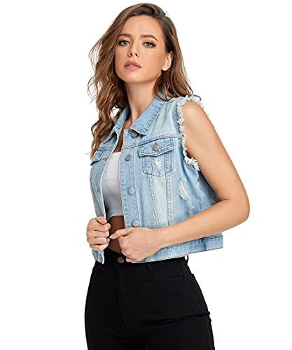 Women's Pocket Denim Vest